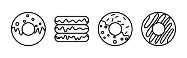 Вектор Иконок Пончика Икона Пончика Логотип Пончика — стоковый вектор