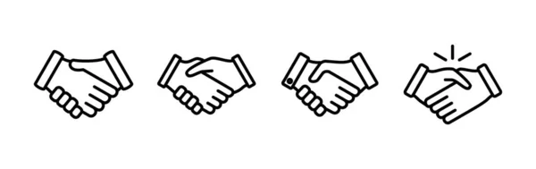Håndtrykk Ikon Vektor Forretningshåndtrykk Kontraktsavtale Partnerskap – stockvektor