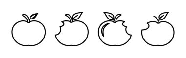 Elma ikonu vektörü. elma sembolü