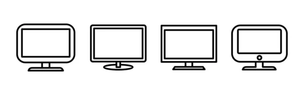 Vetor Ícone Computador Ícone Monitor Computador — Vetor de Stock