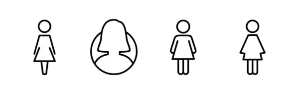Kvinnlig Ikon Vektor Toalettikon Toalettskylt Kön — Stock vektor