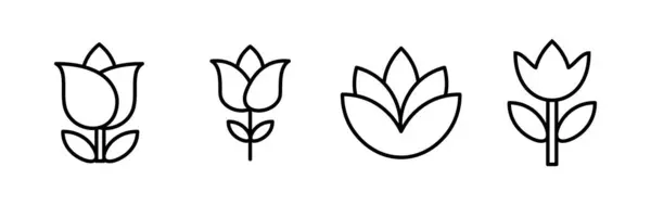 花のアイコンベクトル 花のアイコン フラワーロゴ — ストックベクタ