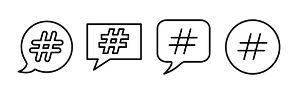 Vettore Icona Hashtag Hashtag Simboli — Vettoriale Stock