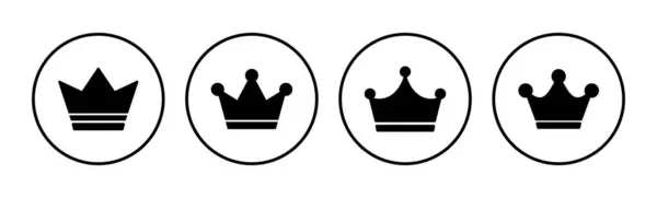 Crown Icon Vektor Vorhanden Kronensymbol Für Die Gestaltung Von Webseiten — Stockvektor