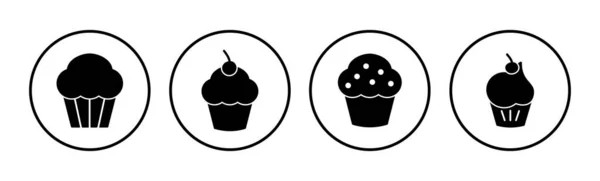 Vettore Icona Torta Tazza Icona Della Torta Panificio Muffin — Vettoriale Stock