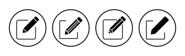 Editar Vector Icono Editar Signo Símbolo Del Documento Lápiz — Archivo Imágenes Vectoriales
