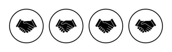 Mão Agitar Vetor Ícone Aperto Mão Profissional Acordo Contratual Parceria — Vetor de Stock
