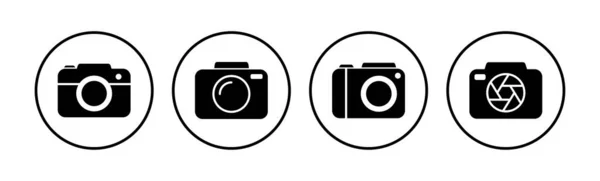 Camera Icoon Trendy Platte Stijl Geïsoleerd Camera Symbool Website Ontwerp — Stockvector