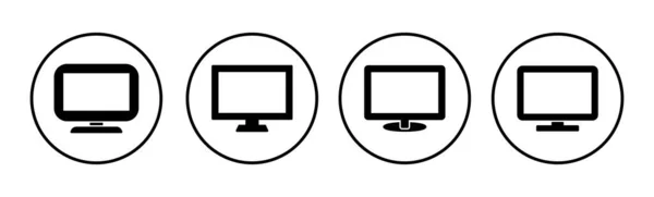 Vetor Ícone Computador Ícone Monitor Computador —  Vetores de Stock