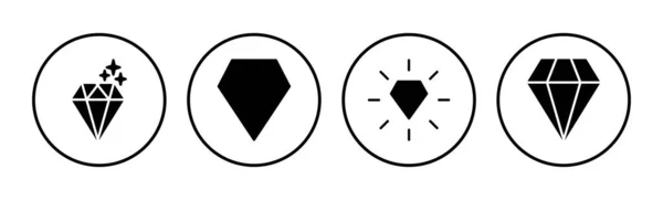 Вектор Діамантової Піктограми Значок Дорогоцінного Каміння Кришталевий Камінь — стоковий вектор