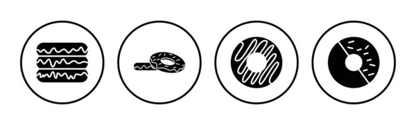 Çörek Ikonu Vektörü Çörek Ikonu Donut Logosu — Stok Vektör