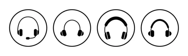 Wektor Ikony Słuchawek Słuchawki Słuchawki Ikona Słuchawki Zestaw Słuchawkowy — Wektor stockowy