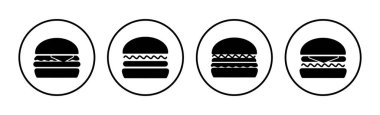 Burger ikon vektörü. Hamburger logosu. fast food simgesi
