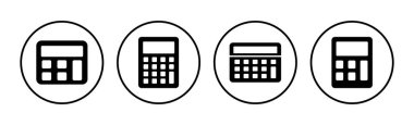 Hesap makinesi ikon vektörü. Matematik ikonu. finans imzası