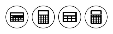 Hesap makinesi ikon vektörü. Matematik ikonu. finans imzası