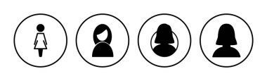 Kadın ikon vektörü. Tuvalet simgesi. Tuvalet tabelası. cinsiyet