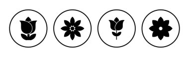 Çiçek ikonu vektörü. Çiçek ikonu. çiçek logosu
