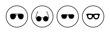 Gözlük simgesi vektörü. Gözlük ikonu. güneş gözlüğü