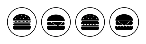 Vetor Ícones Hambúrguer Ícone Logotipo Hambúrguer Ícone Fast Food — Vetor de Stock