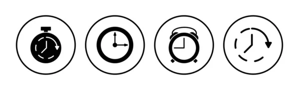 Иконка Часов Вектор Значка Времени Иконка Часов Триумфальном Плоском Стиле — стоковый вектор