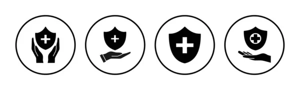 Ikona Ubezpieczenia Zdrowotnego Ikona Ubezpieczenia Medycznego — Wektor stockowy