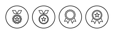 Simge vektörüne ulaş. Madalya ikon vektörü. Ödül. Sertifika. onaylandı