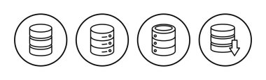 Veritabanı simge vektörü. sunucu simgesi. depolama