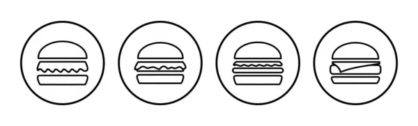 Icône Hamburger Vecteur Icône Logo Hamburger Icône Restauration Rapide — Image vectorielle