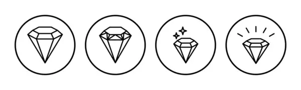 Diamantový Vektor Ikon Ikona Drahokamu Krystalový Kámen — Stockový vektor