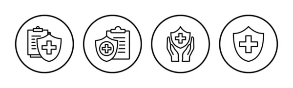 Ikona Ubezpieczenia Zdrowotnego Ikona Ubezpieczenia Medycznego — Wektor stockowy