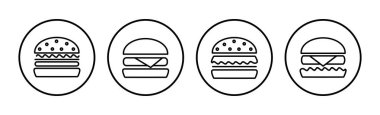 Burger ikon vektörü. Hamburger logosu. fast food simgesi