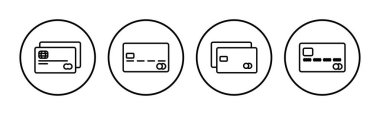 Kredi kartı ikon vektörü. Ödeme ikonu. debit ödeme simgesi