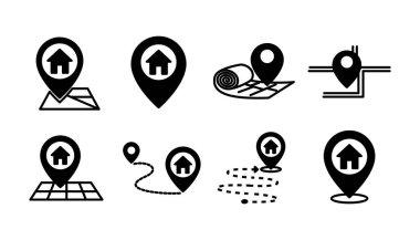 Adres simgesi vektörü. konum simgesi. Adres sembolü pin