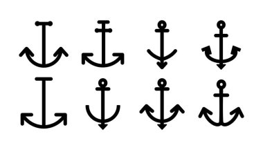 Çapa simgesi vektörü. Çapa işareti. deniz sembolü