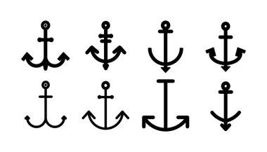 Çapa simgesi vektörü. Çapa işareti. deniz sembolü