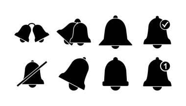 Düz moda Bell Simgesi vektörü izole edildi. Bildirim sembolü web sitesi tasarımı