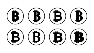 Bitcoin simge vektörü. ödeme sembolü. Kripto para birimi logosu.