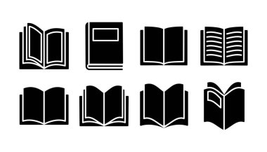 Kitap ikonu vektörü. Kitap vektör simgesini aç.