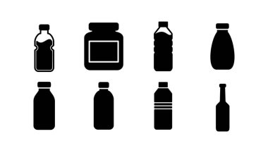 Şişe ikonu vektörü. Moda düz dizaynlı şişe simgesi