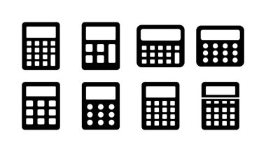 Hesap makinesi ikon vektörü. Matematik ikonu. finans imzası