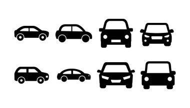 Araba ikonu vektörü. Araba tabelası. Sedan.