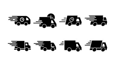 Teslimat simgesi vektörü. Hızlı dağıtım simgesi gönderiliyor