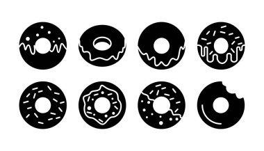 Çörek ikonu vektörü. Çörek ikonu. donut logosu