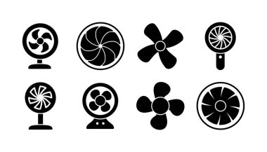 Hayran ikonu vektörü. Hava üfleyici simgesi. Pervane. tavan