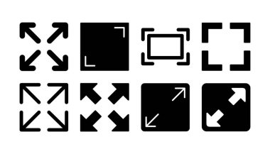 Tam ekran simge vektörü. tam ekran simgesini genişlet