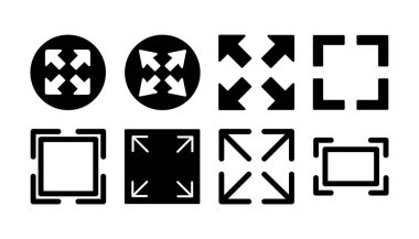 Tam ekran simge vektörü. tam ekran simgesini genişlet