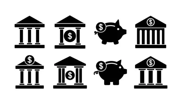 Τράπεζα Διάνυσμα Εικονίδιο Σύμβολο Εικονιδίου Τράπεζας — Διανυσματικό Αρχείο