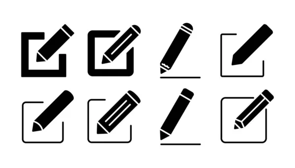 Editar Vector Icono Editar Signo Símbolo Del Documento Lápiz — Vector de stock