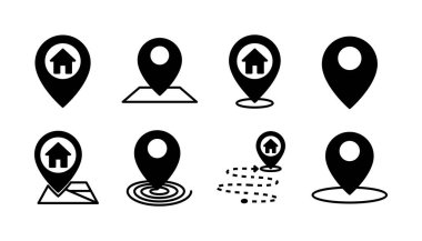 Adres simgesi vektörü. konum simgesi. Adres sembolü pin