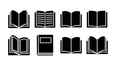 Kitap ikonu vektörü. Kitap vektör simgesini aç.